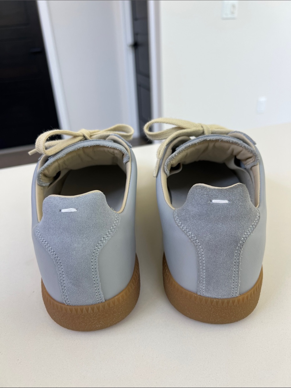 Maison Margiela men’s sports shoes sneakers trainers light blue leather size 40 - Picture 8 of 14